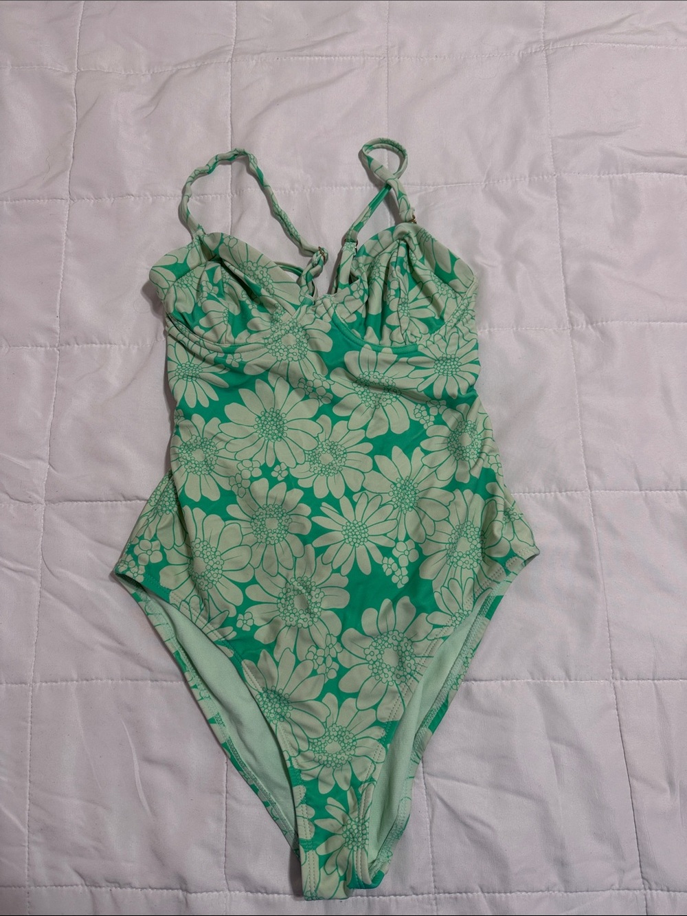 Green Floral One-Piece Swimsuit
